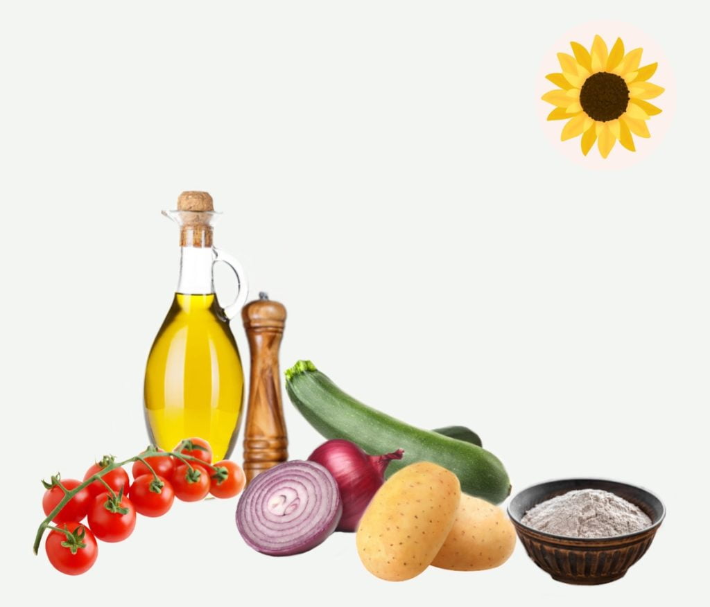 ingredientes crujiente de verduras